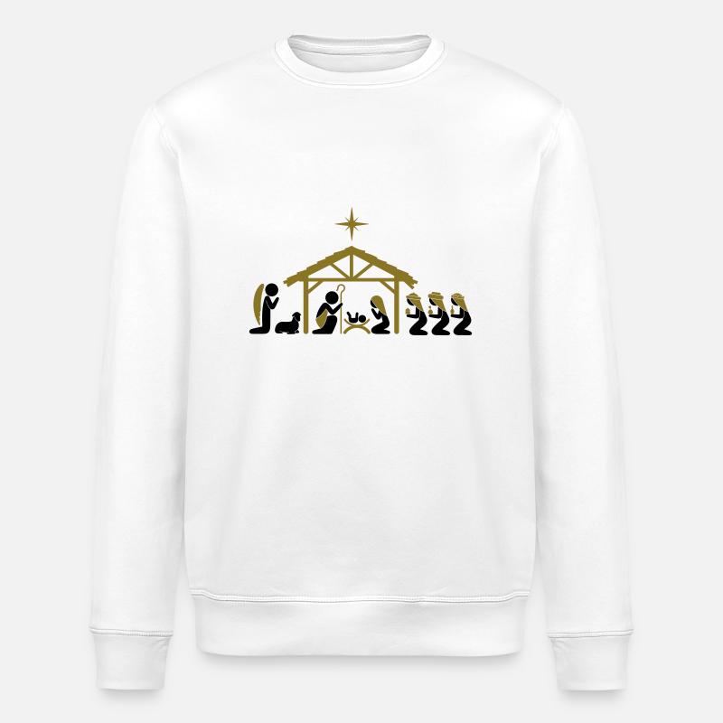 Nativité la veille de Noël - Sweat bio ROLLER Stanley/Stella Unisexe - blanc