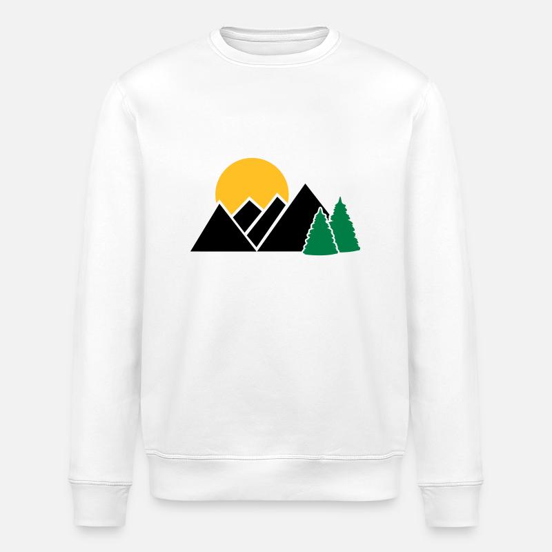 Mountains - Stanley/Stella ROLLER Unisex Organic Sweatshirt - white