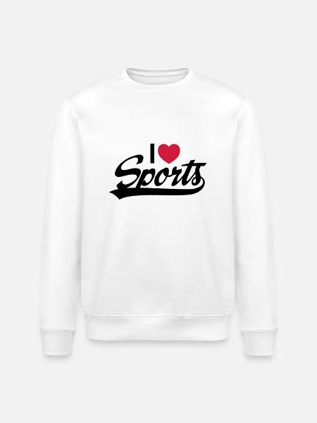 I Love Sports - Stanley/Stella ROLLER Unisex Organic Sweatshirt - white