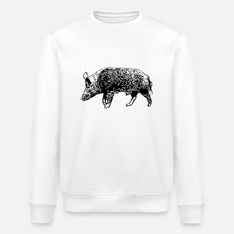 Wild Boar - Wildschwein - Stanley/Stella Unisex Bio-Sweatshirt ROLLER - Weiß
