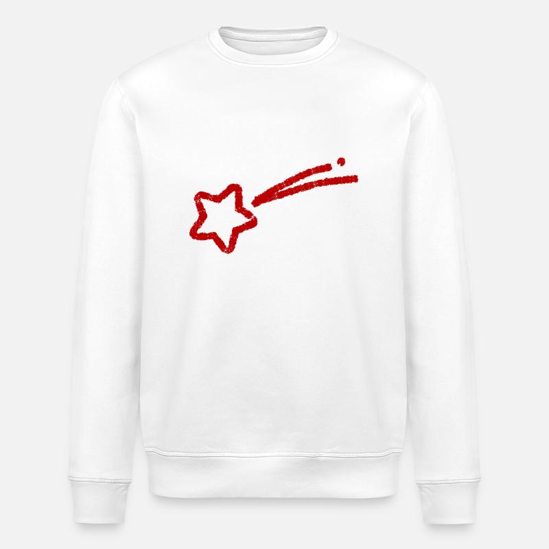 hand-drawn shooting star - Stanley/Stella ROLLER Unisex Organic Sweatshirt - white