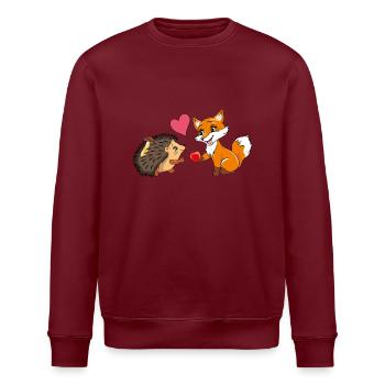 Babyfuchs gibt einem Igel einen Apfel - Stanley/Stella Unisex Bio-Sweatshirt ROLLER - Weiß - Vorne - Nik (191cm)