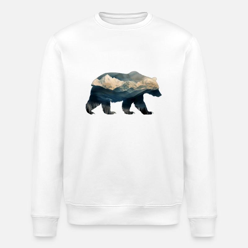 Mountain bear - Stanley/Stella ROLLER Unisex Organic Sweatshirt - white