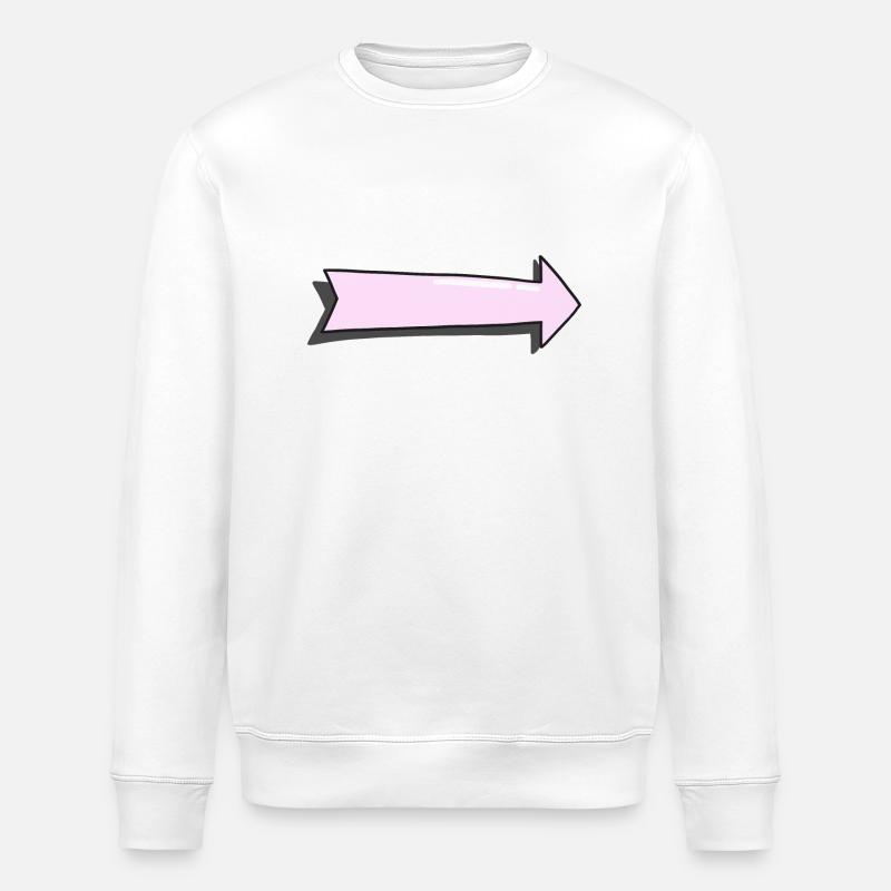 flèche rose avec ombre - Sweat bio ROLLER Stanley/Stella Unisexe - blanc