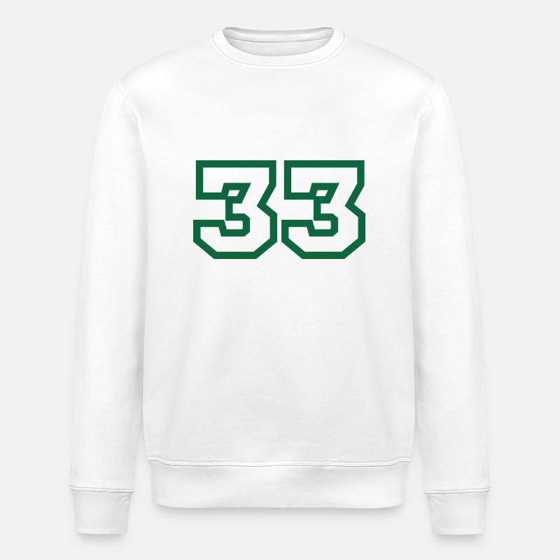 Numéro 33 sport vert - Sweat bio ROLLER Stanley/Stella Unisexe - blanc