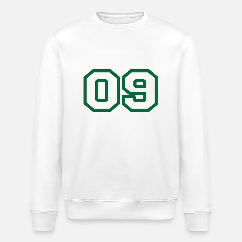 Numéro 9 sport vert - Sweat bio ROLLER Stanley/Stella Unisexe - blanc