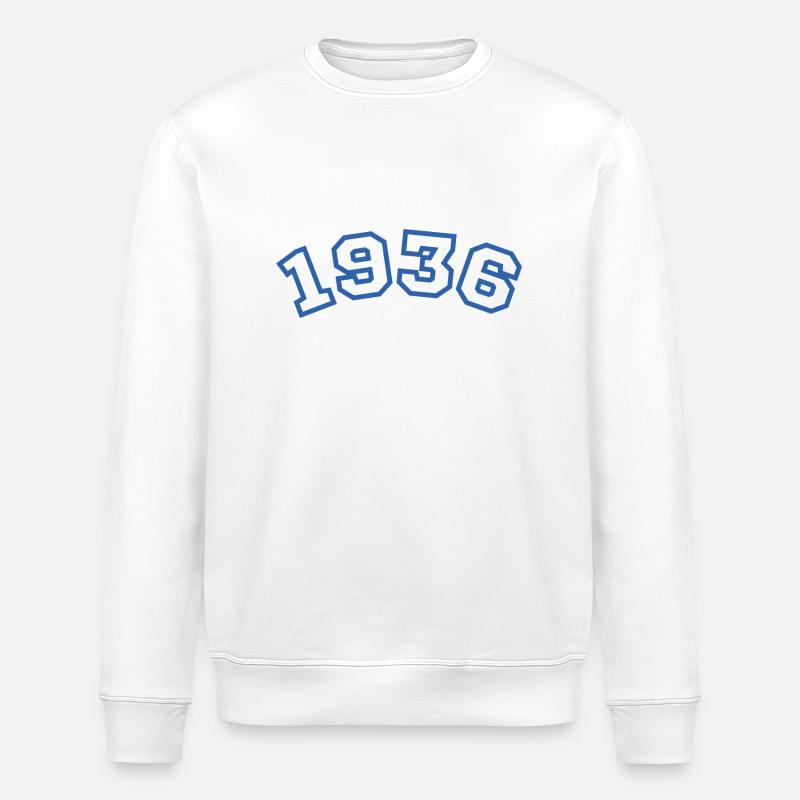 1936 bleu sport - Sweat bio ROLLER Stanley/Stella Unisexe - blanc