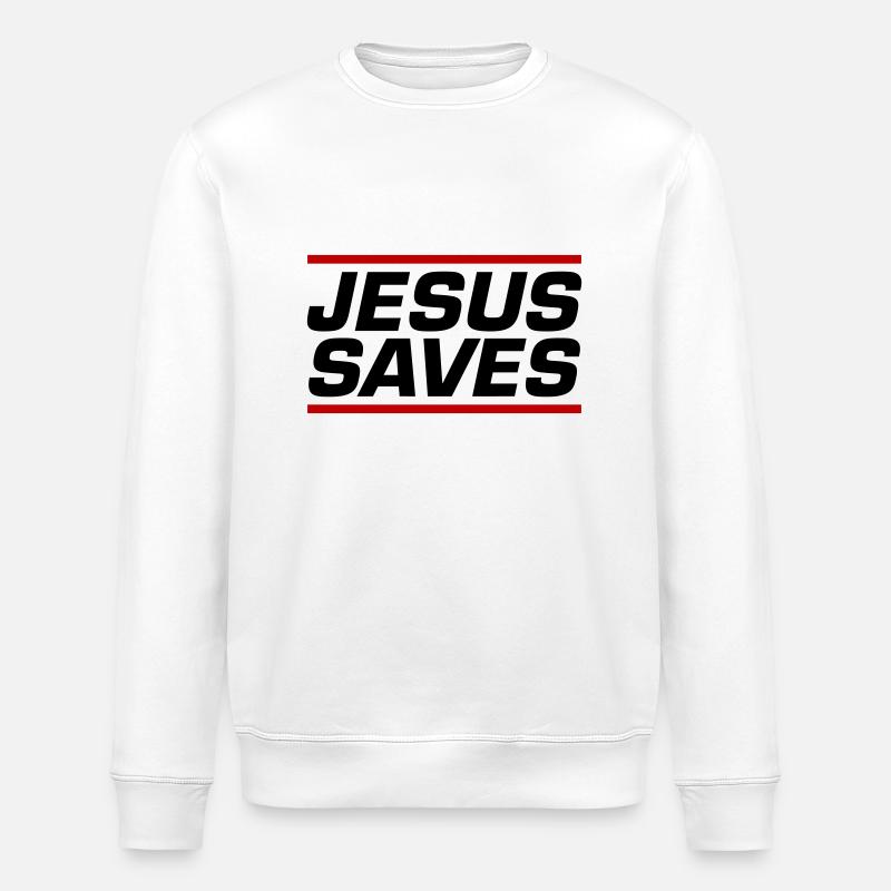 Jésus sauve un verset biblique - Sweat bio ROLLER Stanley/Stella Unisexe - blanc