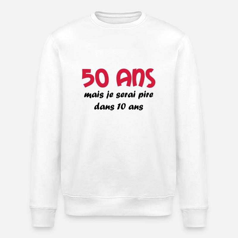 50 ans - Sweat bio ROLLER Stanley/Stella Unisexe - blanc