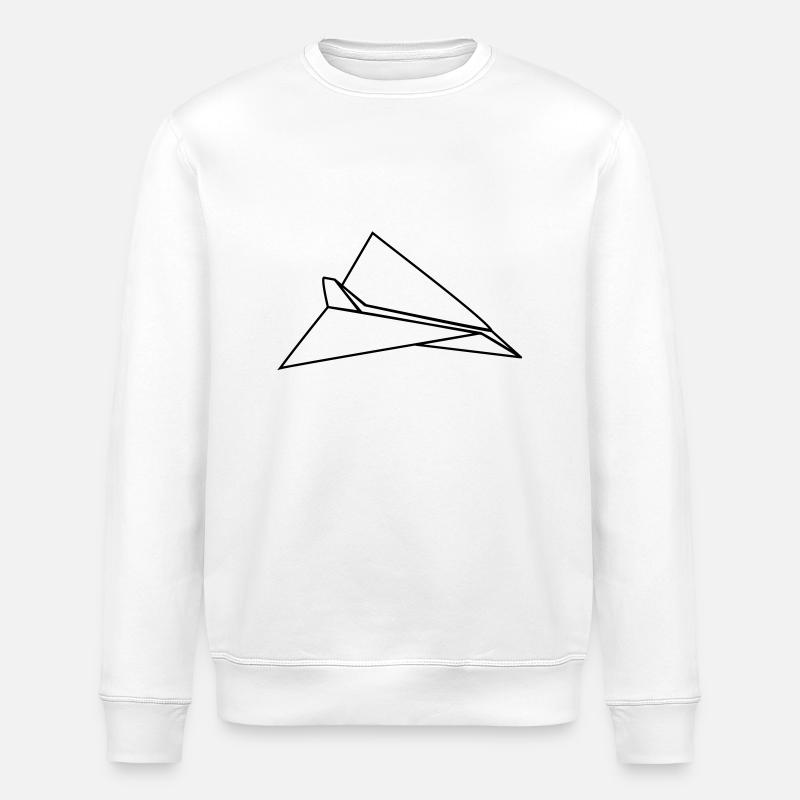 Paper airplane airplane - Stanley/Stella ROLLER Unisex Organic Sweatshirt - white