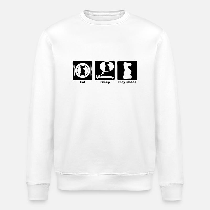eat sleep play chess - Stanley/Stella ROLLER Unisex Organic Sweatshirt - white