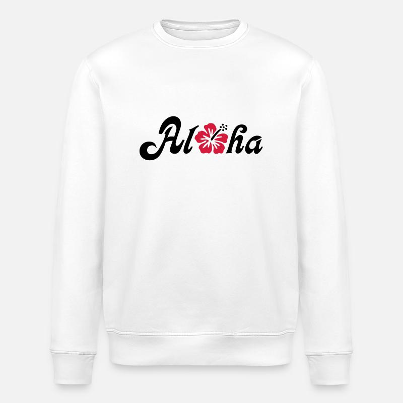 Aloha fleur d'hibiscus - Sweat bio ROLLER Stanley/Stella Unisexe - blanc