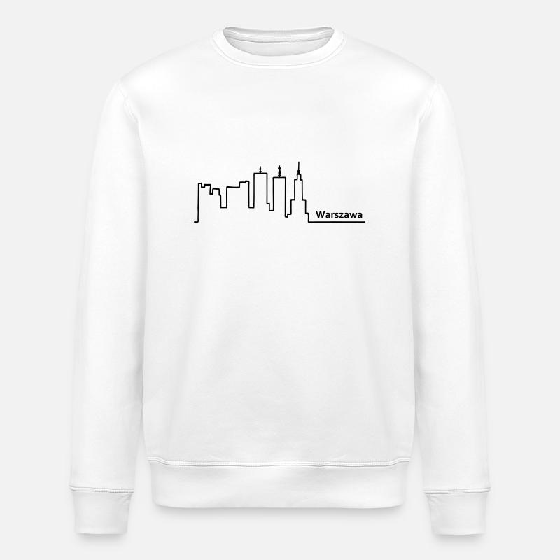 Warszawa horizon - Sweat bio ROLLER Stanley/Stella Unisexe - blanc