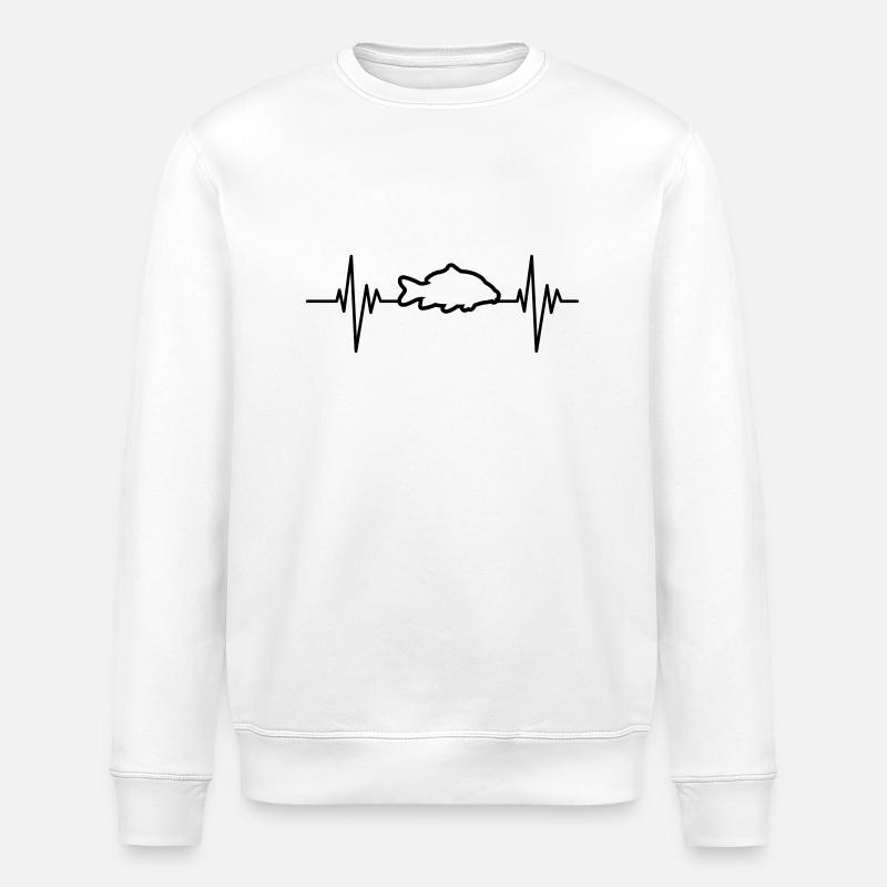 Carp Pulse - Stanley/Stella ROLLER Unisex Organic Sweatshirt - white
