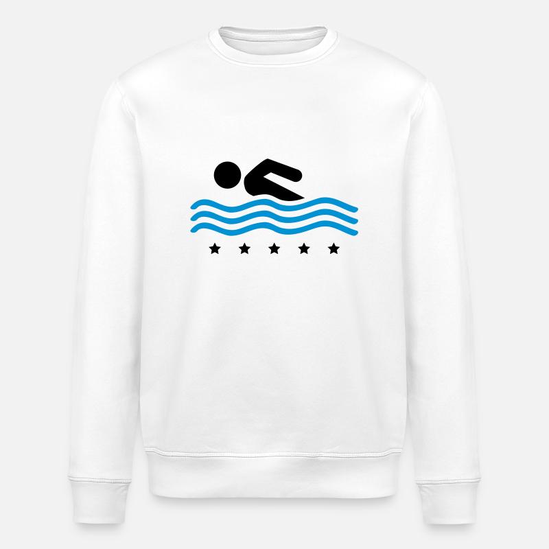 swimming_wo2 - Stanley/Stella Unisex Bio-Sweatshirt ROLLER - Weiß