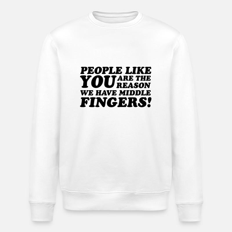 Middle Fingers - Sweat bio ROLLER Stanley/Stella Unisexe - blanc