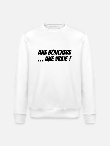 Une Bouchère... une vraie ! - Sweat bio ROLLER Stanley/Stella Unisexe - blanc
