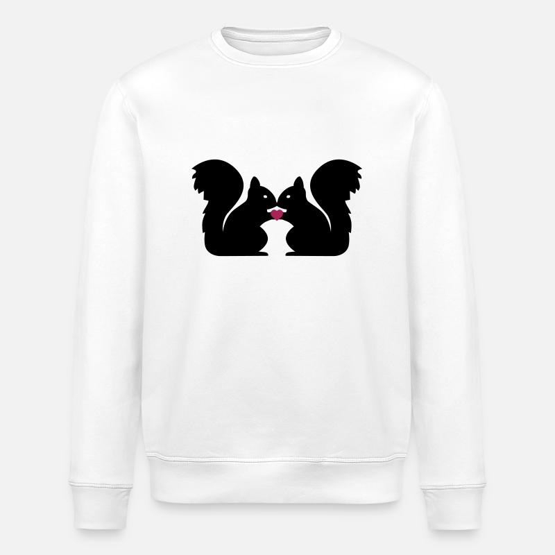 Eichhörnchen Herz Liebe - Stanley/Stella Unisex Bio-Sweatshirt ROLLER - Weiß