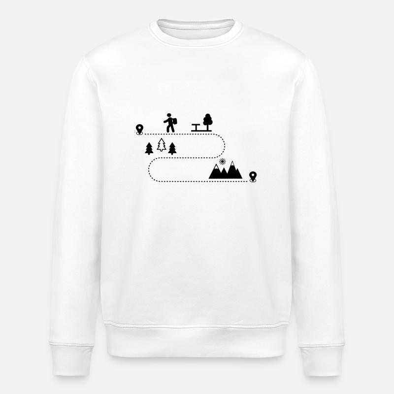 hiking in the mountains - Stanley/Stella ROLLER Unisex Organic Sweatshirt - white