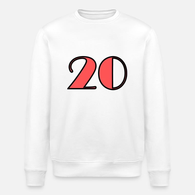 20 ANS,20e ANNIVERSAIRE,ANNIVERSAIRE 20 ANS,20 - Sweat bio ROLLER Stanley/Stella Unisexe - blanc