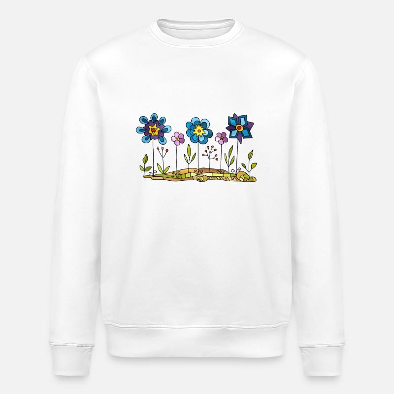 Fleurs - Sweat bio ROLLER Stanley/Stella Unisexe - blanc