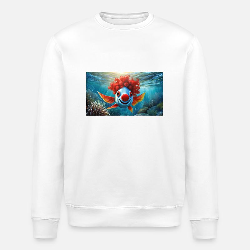 Pun ambiguous german expression - Clownfisch - Stanley/Stella ROLLER Unisex Organic Sweatshirt - white
