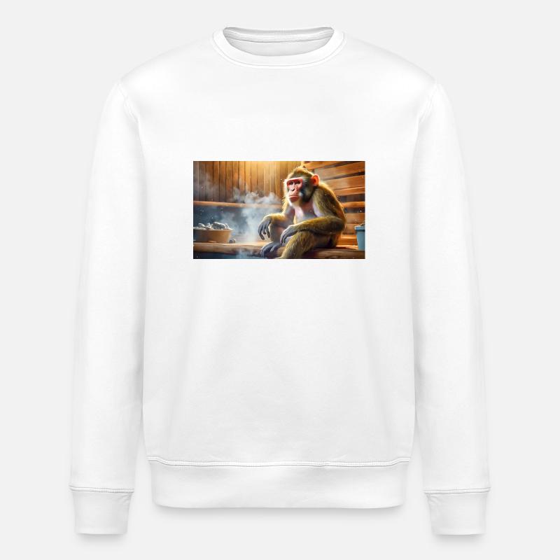 Pun ambiguous expression – Affenhitze (heat) - Stanley/Stella ROLLER Unisex Organic Sweatshirt - white