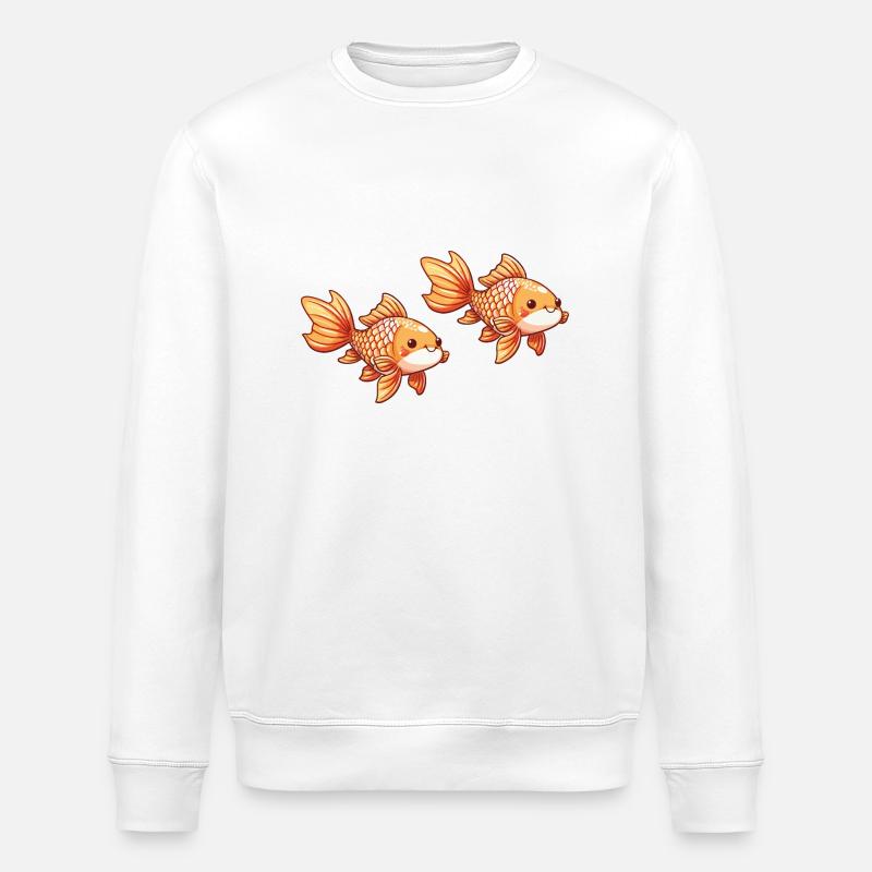 Goldfische Comic - Stanley/Stella Unisex Bio-Sweatshirt ROLLER - Weiß