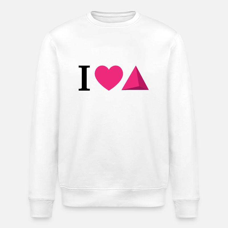 J’adore la géométrie.Saint-Valentin Saint-Valentin - Sweat bio ROLLER Stanley/Stella Unisexe - blanc