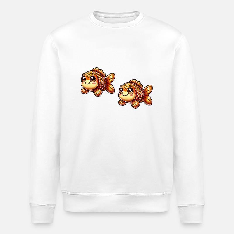 Goldfish Comic 2 - Stanley/Stella ROLLER Unisex Organic Sweatshirt - white