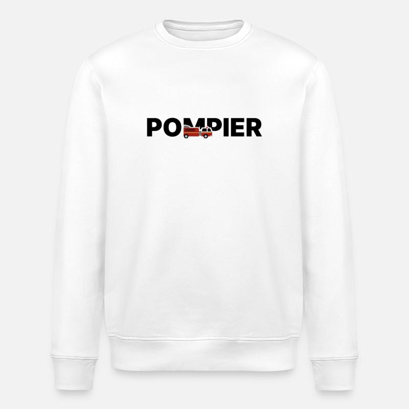 POMPIER - FIREFIGHTER - Stanley/Stella ROLLER Unisex Organic Sweatshirt - white