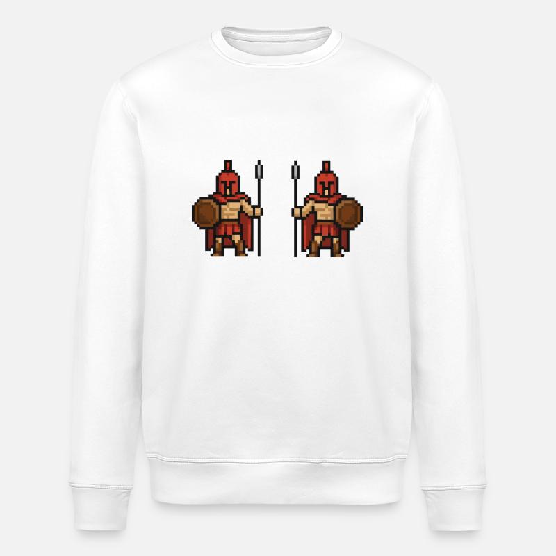 Spartan Pixel 2 - Stanley/Stella ROLLER Unisex Organic Sweatshirt - white