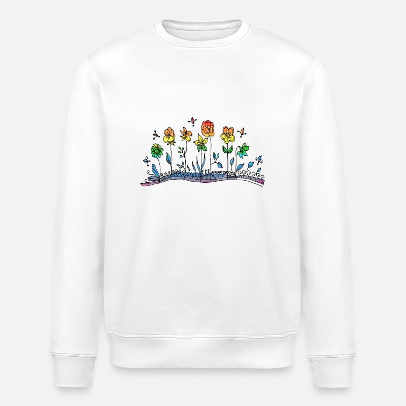 Blumen - Stanley/Stella Unisex Bio-Sweatshirt ROLLER - Weiß