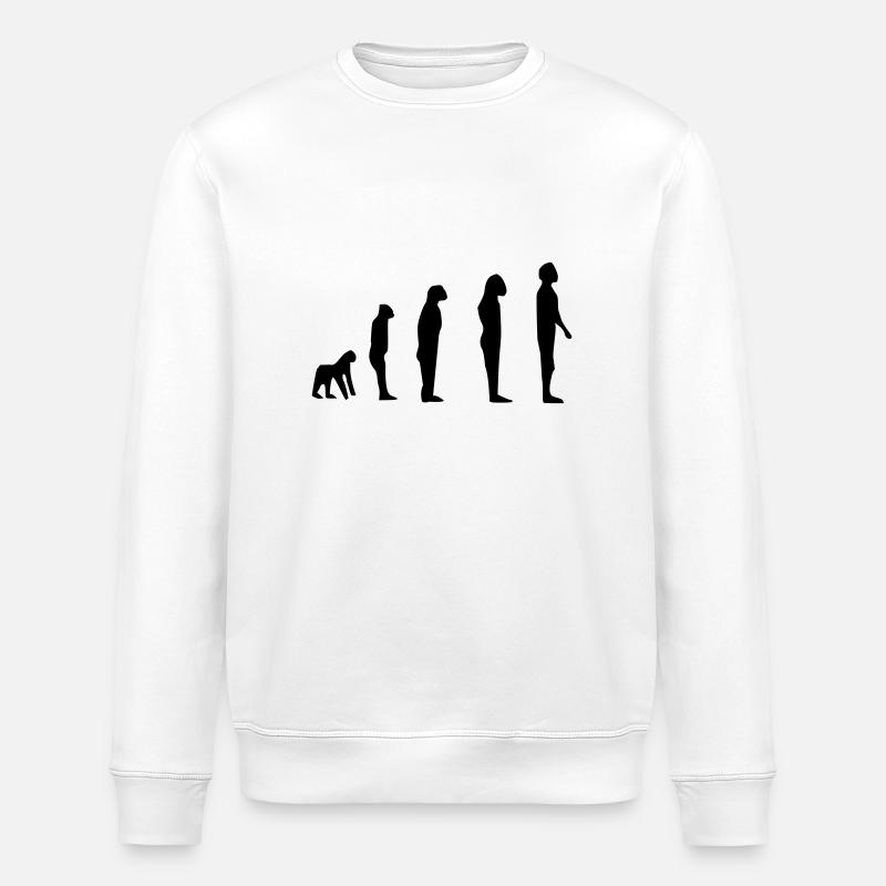 Evolution darwin - Stanley/Stella ROLLER Unisex Organic Sweatshirt - white