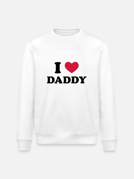 I Love Daddy - Stanley/Stella Unisex Bio-Sweatshirt ROLLER - Weiß