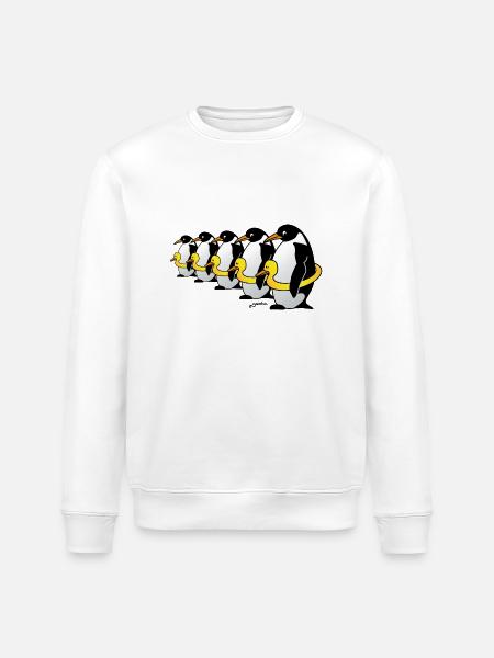 Pinguine mit Quietscheentchen - Stanley/Stella Unisex Bio-Sweatshirt ROLLER - Weiß