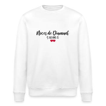 noces de Diamant - Sweat bio ROLLER Stanley/Stella Unisexe - blanc - Devant - Nik (191cm)