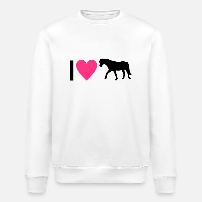 Pferd - Stanley/Stella Unisex Bio-Sweatshirt ROLLER - Weiß