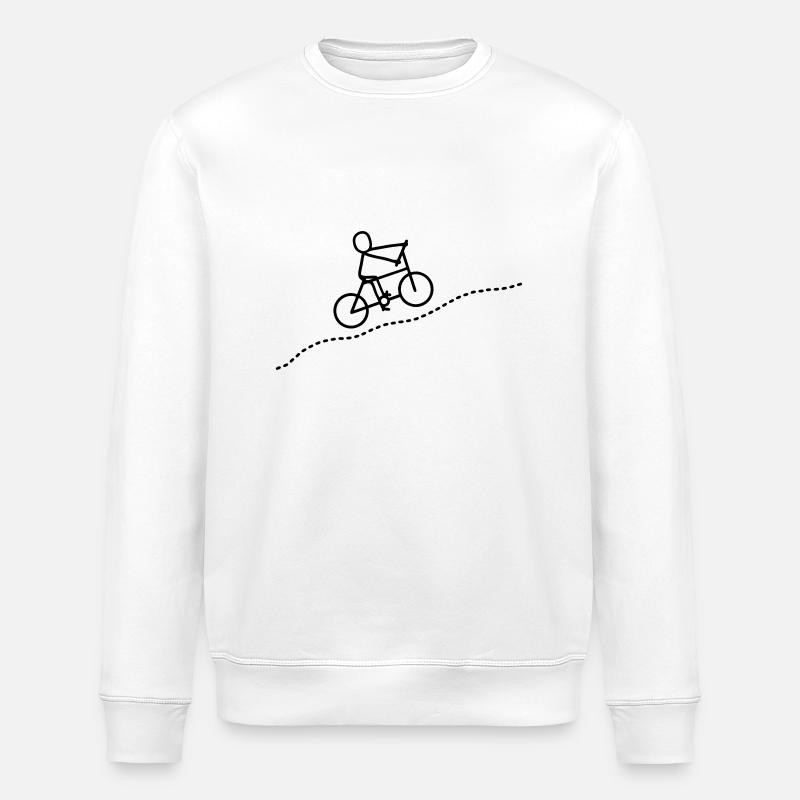 Cyclist - uphill - Stanley/Stella ROLLER Unisex Organic Sweatshirt - white