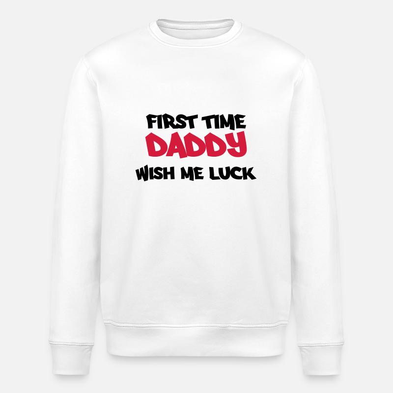 First time Daddy - Stanley/Stella Unisex Bio-Sweatshirt ROLLER - Weiß