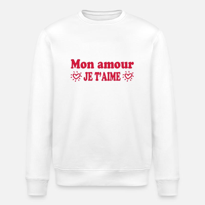 Mon amour je t'aime - Sweat bio ROLLER Stanley/Stella Unisexe - blanc
