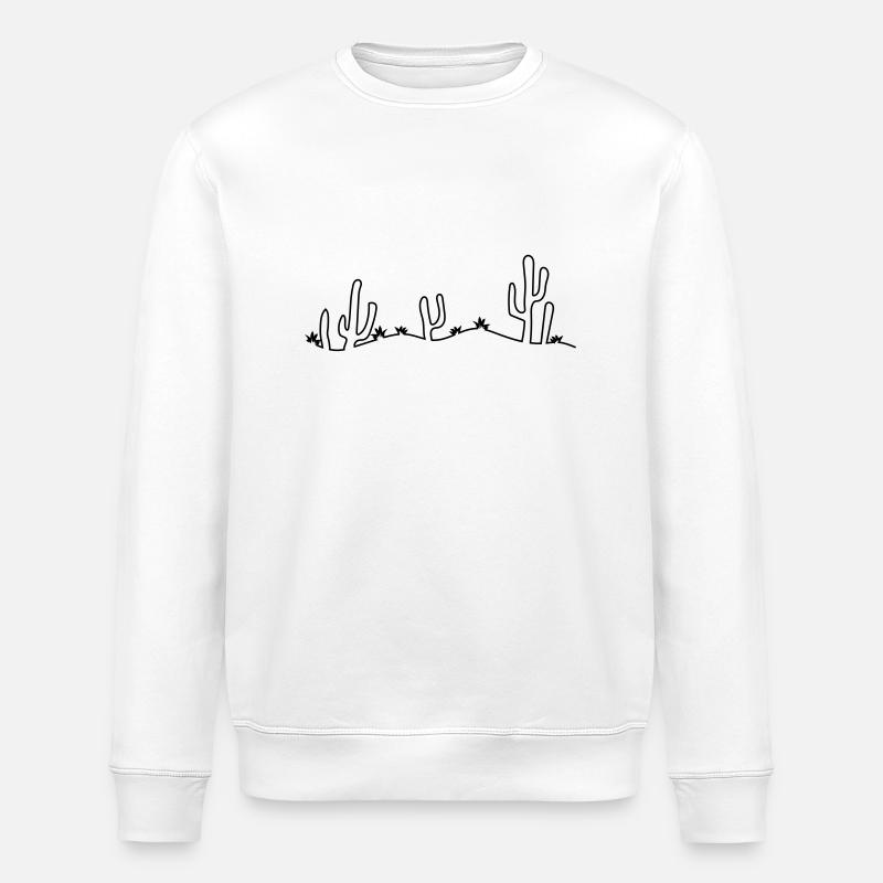 visage rire heureux désert doux mignon petit cactu - Sweat bio ROLLER Stanley/Stella Unisexe - blanc