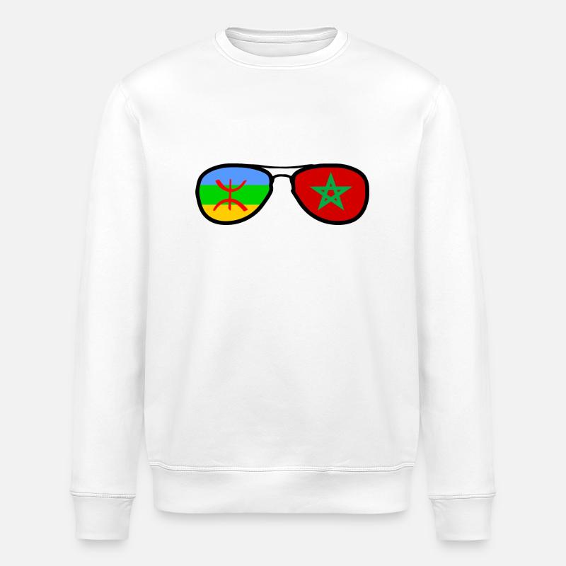 Drapeau Amazigh Maroc - lunettes - Sweat bio ROLLER Stanley/Stella Unisexe - blanc