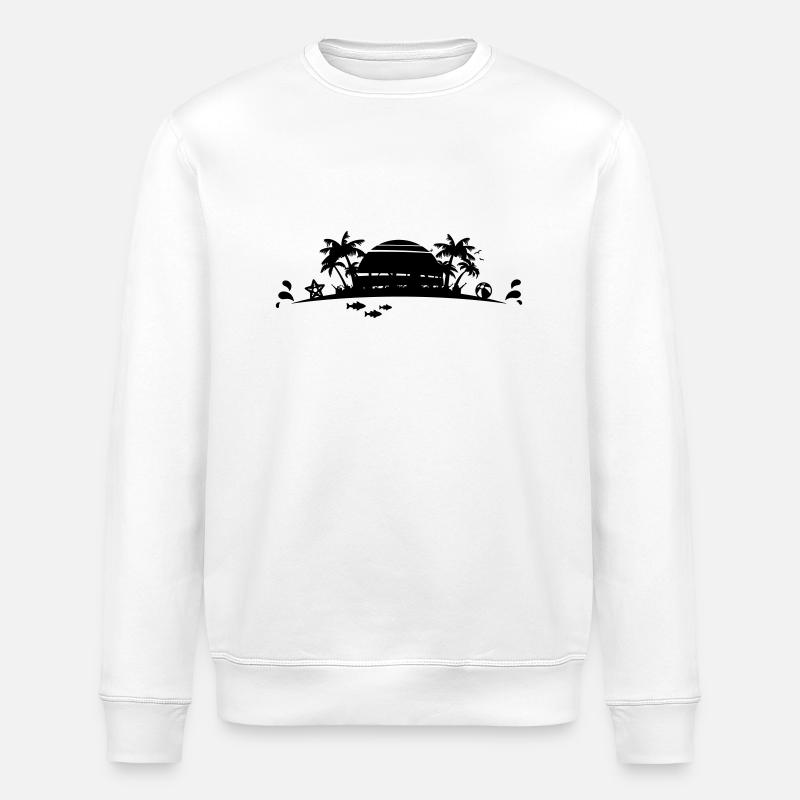 Sommer - Palmen Strand - Stanley/Stella Unisex Bio-Sweatshirt ROLLER - Weiß