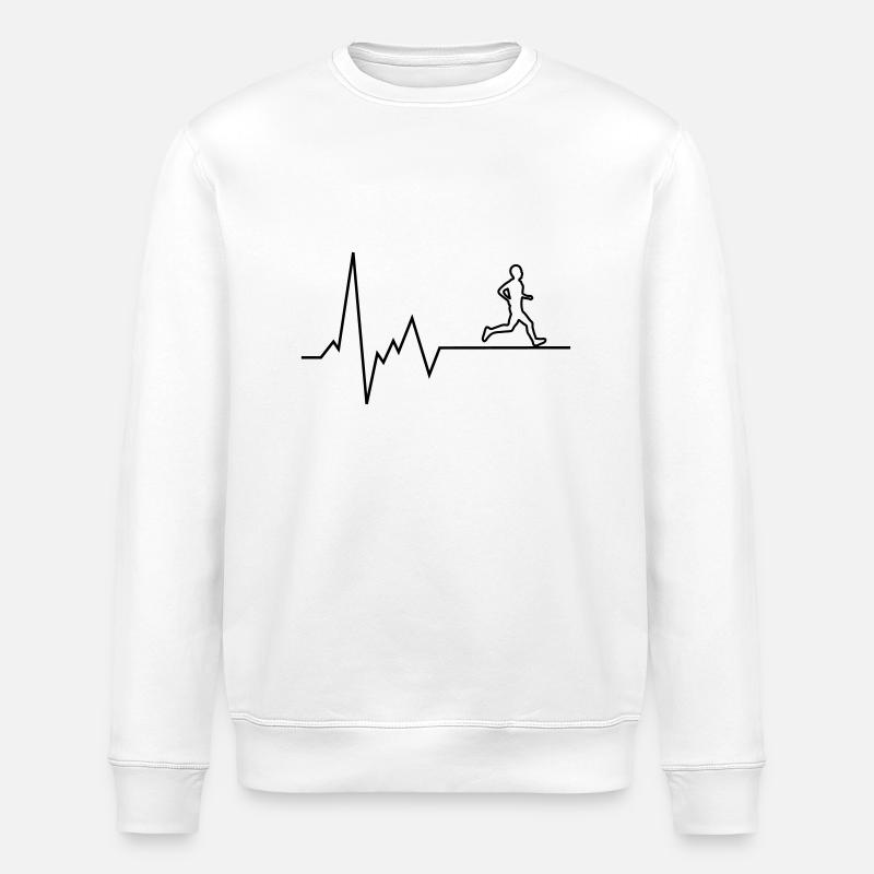 Heartbeat Runner - Stanley/Stella ROLLER Unisex Organic Sweatshirt - white