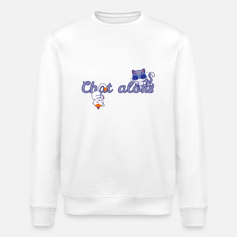 Chat alors - Sweat bio ROLLER Stanley/Stella Unisexe - blanc
