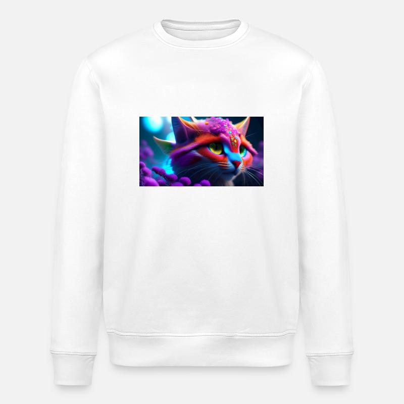 Sci-Fi Cat - Stanley/Stella ROLLER Unisex Organic Sweatshirt - white
