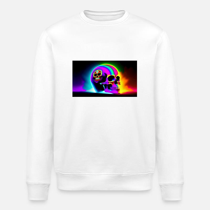 Psy Skull - Stanley/Stella ROLLER Unisex Organic Sweatshirt - white