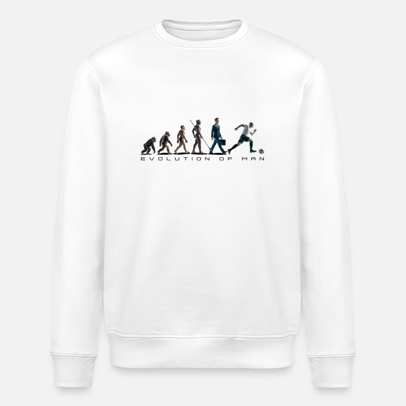 Evolution Fussball Zeichenfläche 1 - Stanley/Stella Unisex Bio-Sweatshirt ROLLER - Weiß