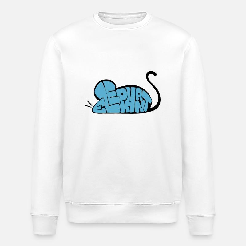 Graff Mouse-Elephant - Stanley/Stella ROLLER Unisex Organic Sweatshirt - white